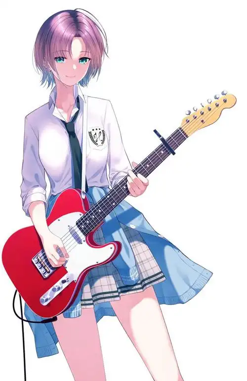 弹吉他的女孩插画特辑