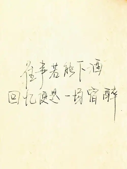 美文美段.往事若能下酒,回忆便是一场宿醉.