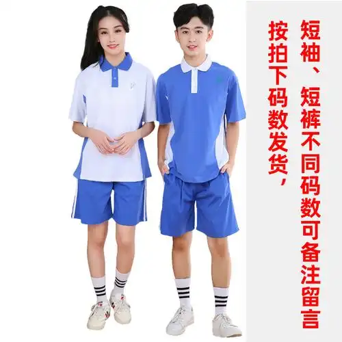 深圳校服套装中学生高中生初中夏季短袖短裤男女校服