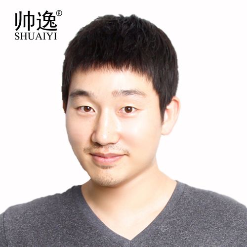 假发男短发韩版帅气中老年假发真人发丝平头寸头真发假发套