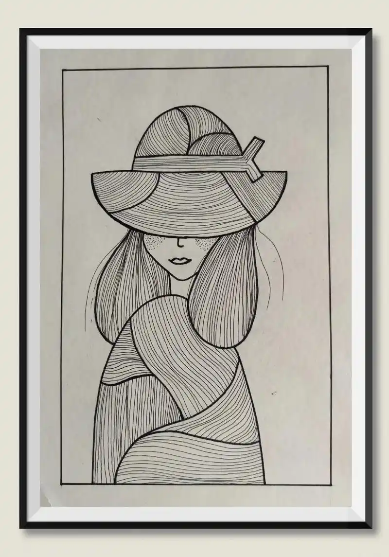 【简约线描装饰画&主题:人物9999】7315 @【張綾菲&