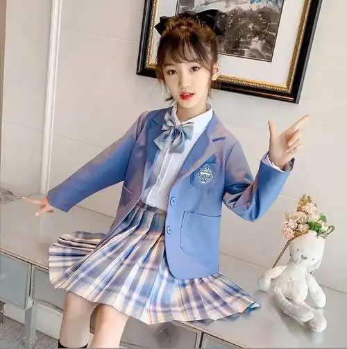 女童校服jk制服衬衫套装2022春夏季新款洋气校服