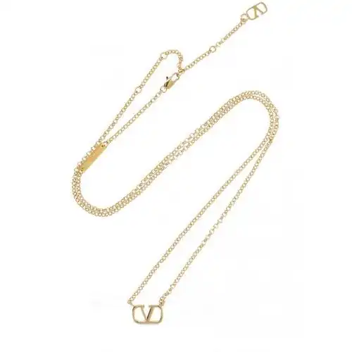 valentino华伦天奴 项链奢侈品男士奢侈品v logo吊坠长款项链奢侈品
