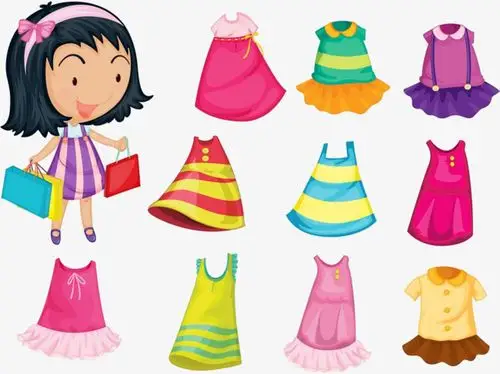 卡通女孩衣服素材