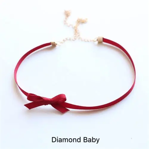 中国红艳丽choker复古甜美儿童锁骨链项圈爱心女童颈带公主项链