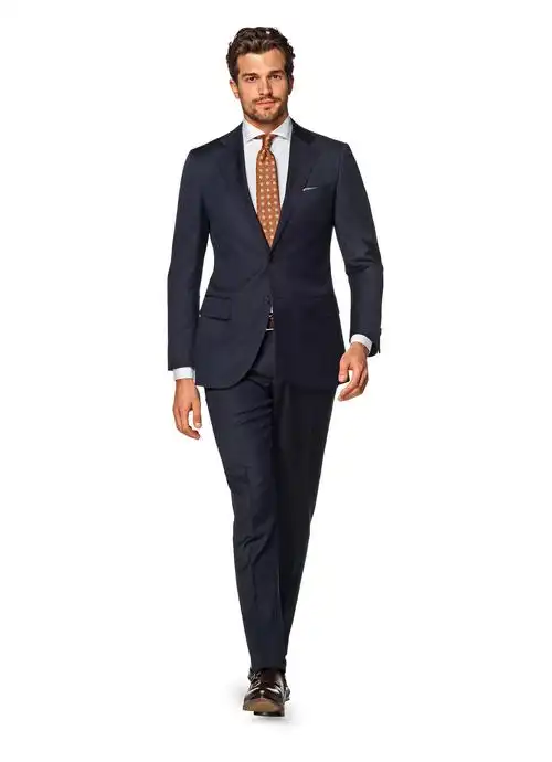 napoli 藏青色细条纹西装