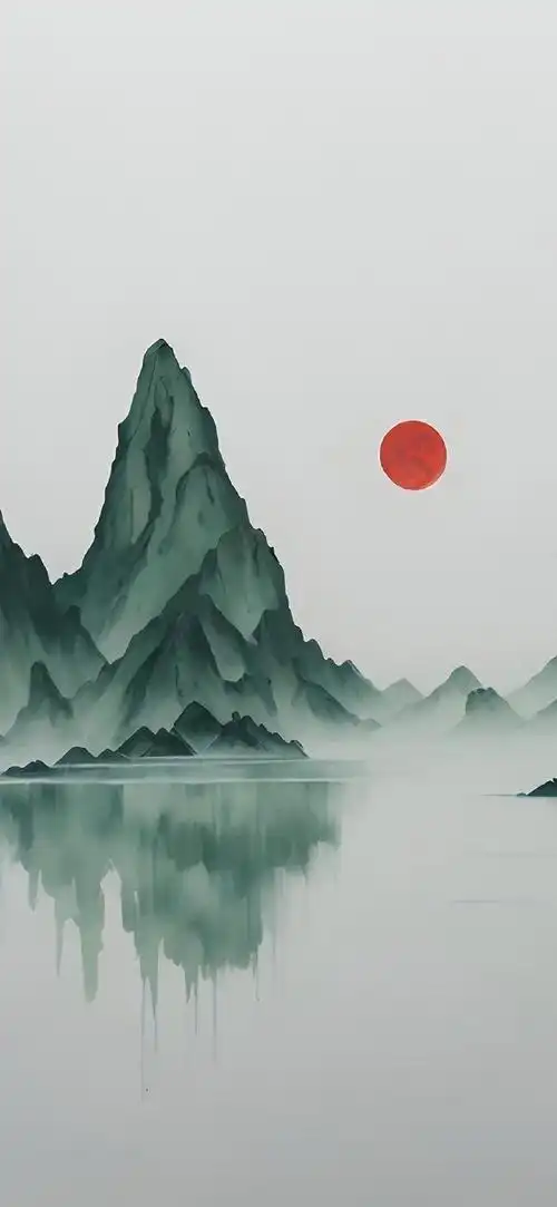 一期山水画壁纸好有意境美