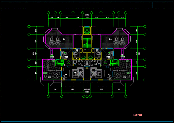 高层住宅楼设计二维图- 住宅建筑图纸 - 沐风网