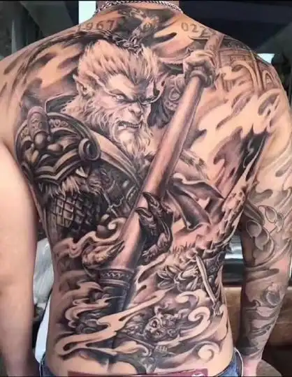 孙悟空纹身9款大满背的齐天大圣纹身图案