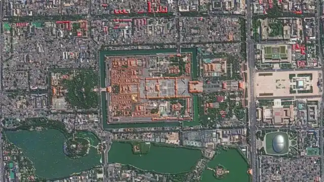 卫星视角看北京故宫