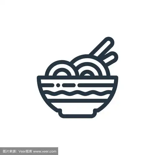 面条线性符号,用于网络和移动应用程序,标志,印刷媒体.细线说明.