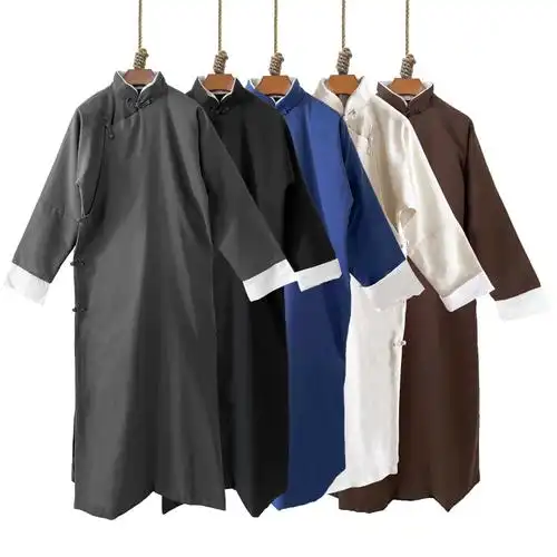 粗布长衫民国服装中式长袍马褂唐装大褂古装其他民族服装