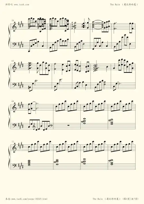 the rain(菊次郎之夏)-久石让小提琴谱