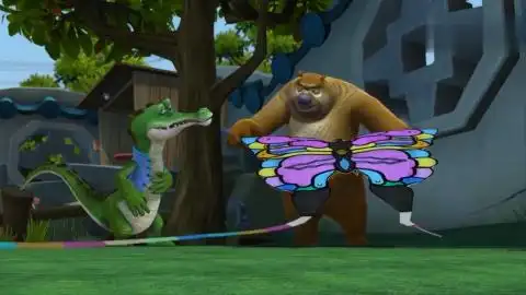 熊大熊二风筝简笔画