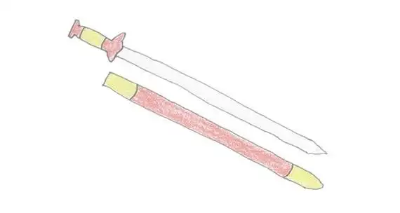 宝剑简笔画的画法步骤图解教程,简笔画图片