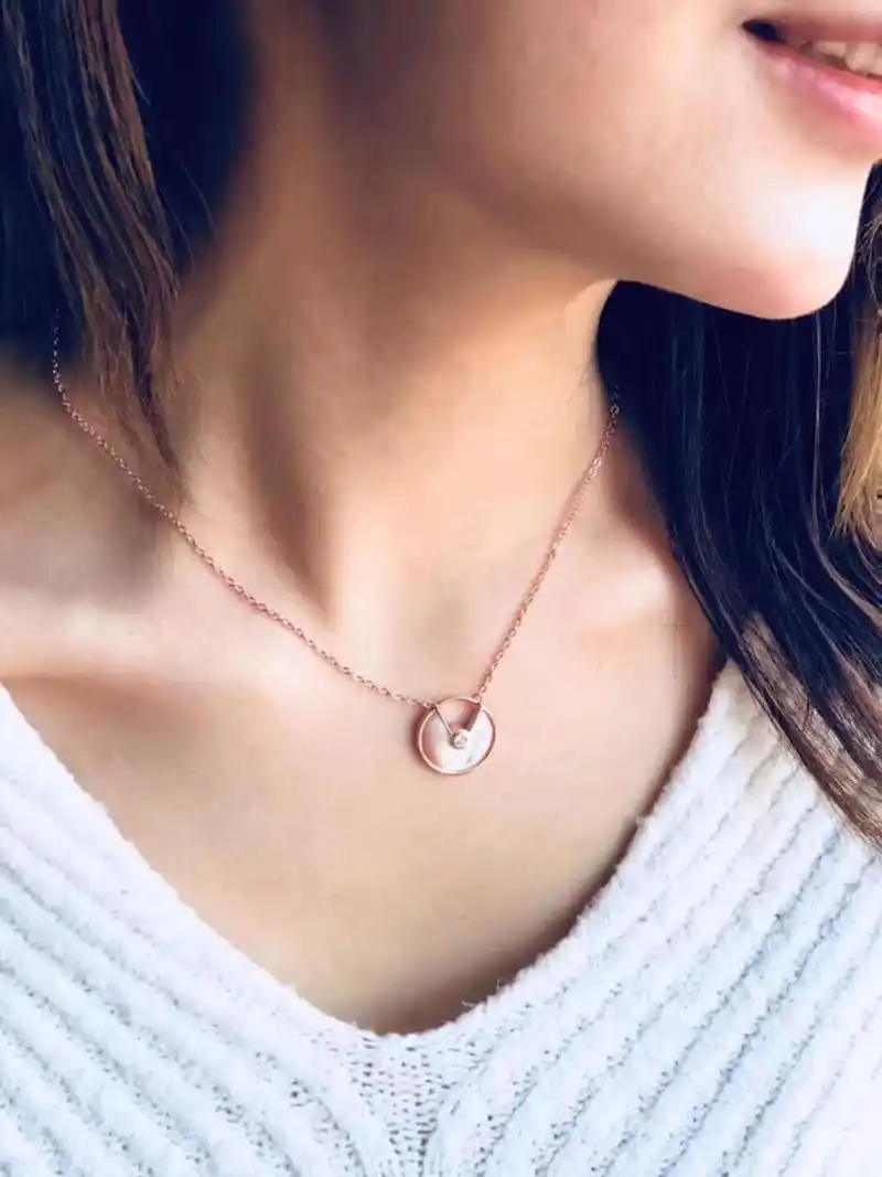 卡地亚白贝母护身符项链专柜会员礼兑换款