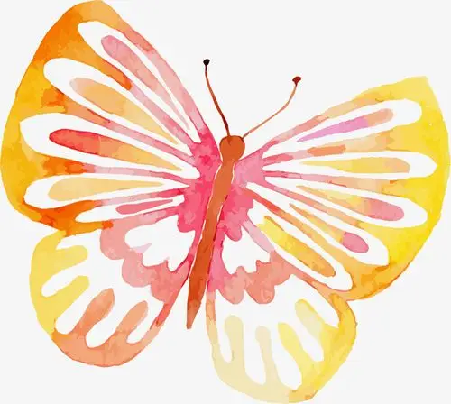 黄色手绘蝴蝶