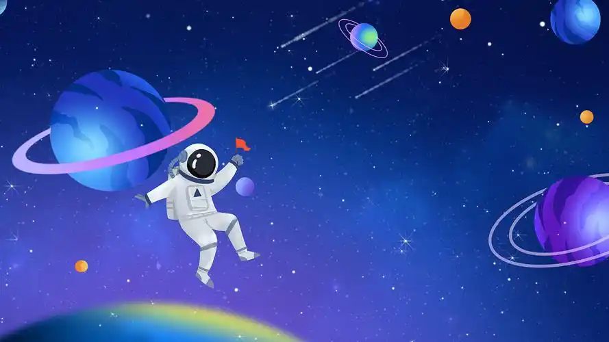 4k蓝色卡通星空宇航员视频背景ae模板卡通星空背景(mp4 gif)