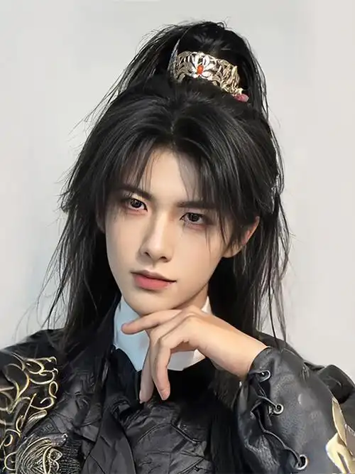 古风假发男中长发男生少年感高马尾全头套男士汉服仙侠古装假发套