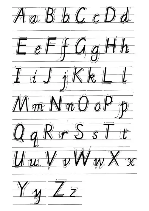 1026英文字母大小写手写笔顺可打印_第1页