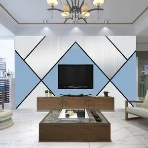 画现代5d布客厅简约背景墙墙纸几何图形粘3d贴纸电视自装饰画立体