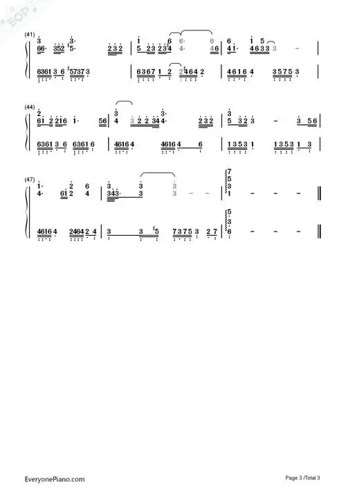 身骑白马-徐佳莹双手简谱预览3