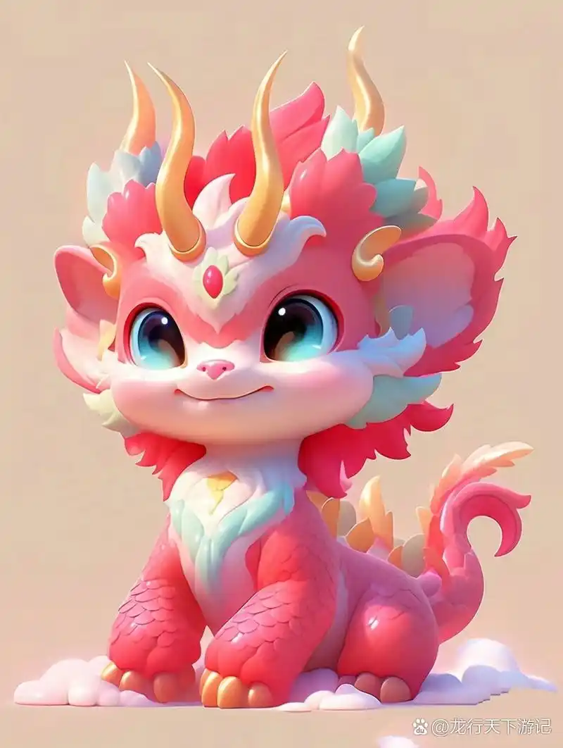 97 亲们,小龙圆圆的眼睛超可爱,感觉它在用无辜的眼神告诉你:"快