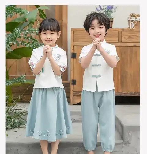 儿童汉服国学服套装表演出服古装中国风幼儿园园服中小学生班校服