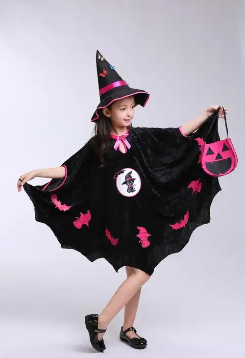 万圣节儿童演出服女童角色扮演cosplay服装小巫婆女巫派对表演服