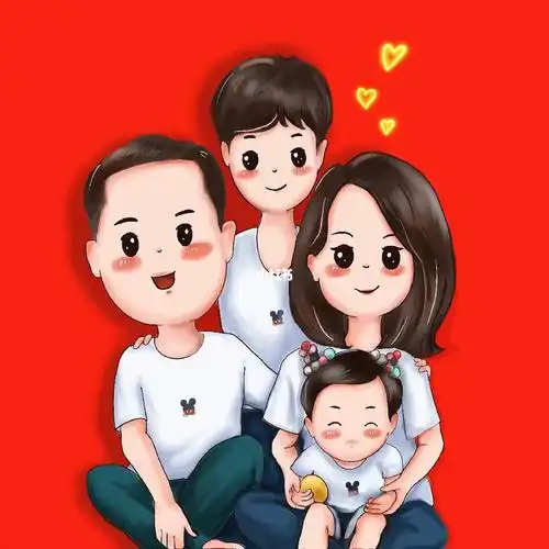 瞧这幸福的一家四口