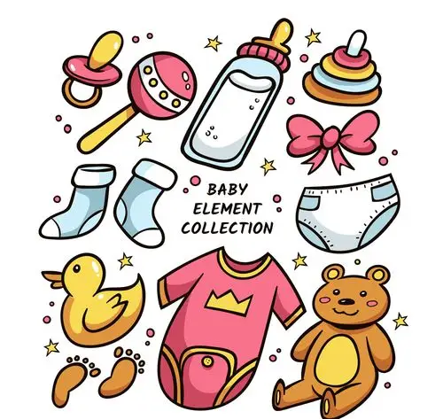 11款卡通婴儿用品矢量素材