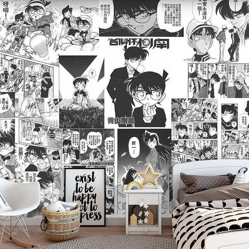 进击的巨人漫画打印黑白漫画定制jk漫画单面壁纸墙贴!