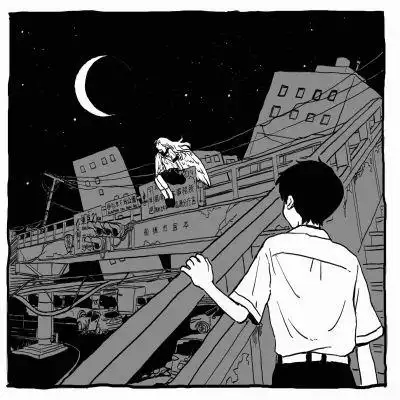 ins黑白漫画背景