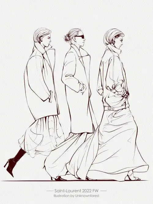 服装画  #服装效果图  #时尚插画  #线稿  #服装设计 #服装设计手