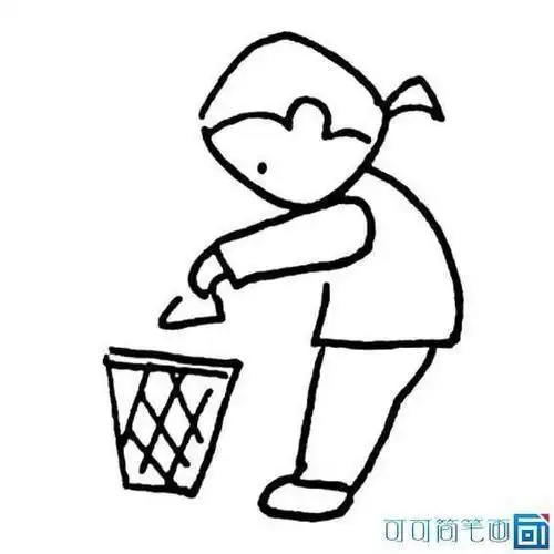 首页 环保简笔画-在线图片欣赏  讲卫生捡垃圾保护环境简笔画保护环境