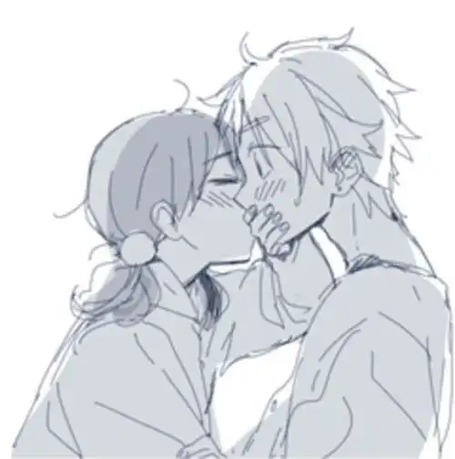 人物简笔画 可爱简笔画亲吻中的男女动漫情侣头像男头像设计 情侣漫画