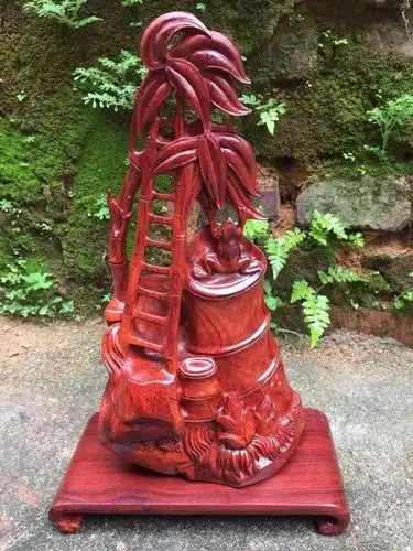 小叶紫檀摆件步步高升镂空精工