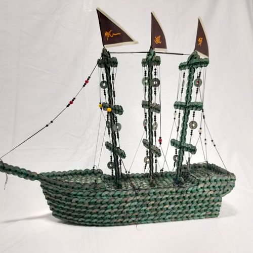 宋散钱一帆风顺宋钱船铜钱船工艺礼品古代