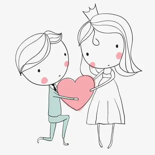老公老婆卡通简笔画