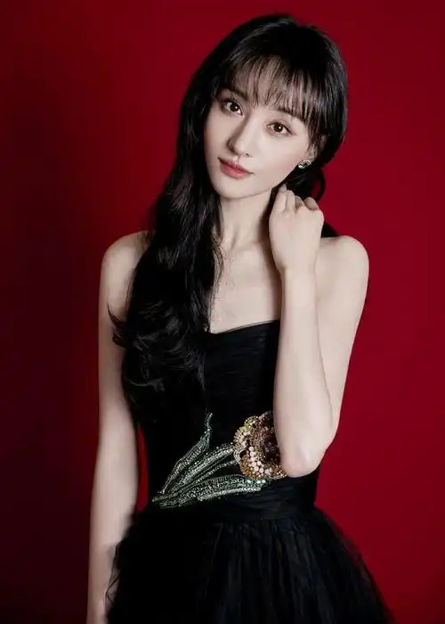 郑爽全黑装束,俏皮染色麻花辫,显得美丽动人