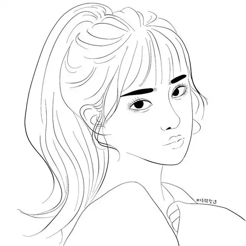 女生头像线稿