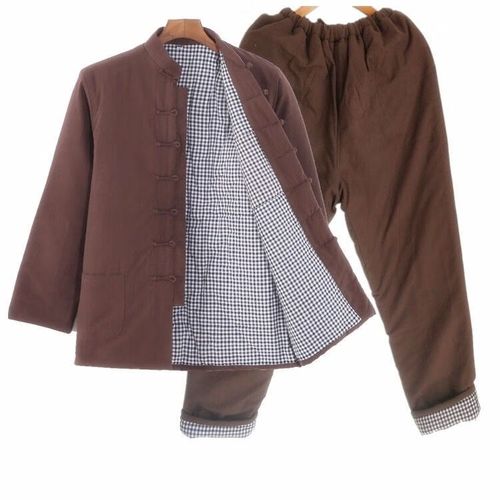 洛必达冬纯棉老粗布唐装棉袄外套棉衣棉裤套装男加厚汉服中式棉服