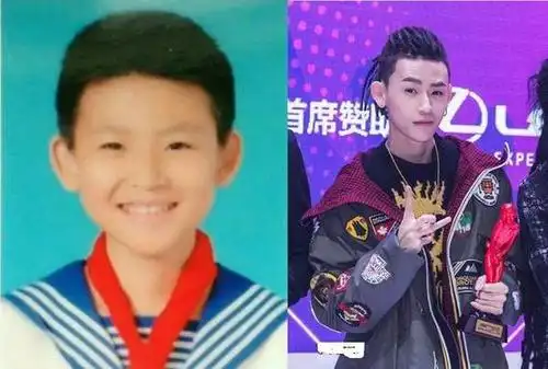 小鬼的童年照比较少,他参加《偶像练习生》后就把社交网站ins上的内容