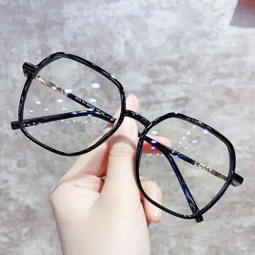 超轻多边形近视眼镜女可配有度数网红款大脸素颜眼睛框架男韩版潮