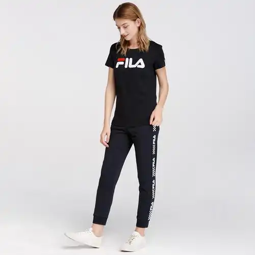 斐乐女装大logo圆领休闲百搭时尚潮流运动青春活力女式短袖t