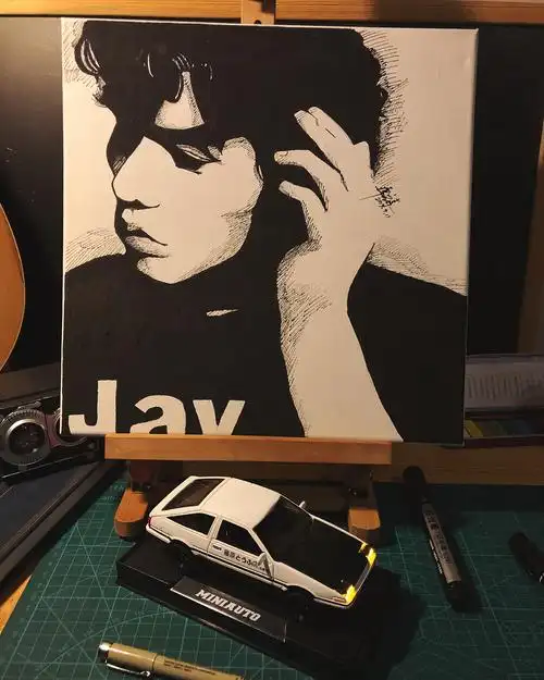 周杰伦手绘|插画|新锐潮流插画|谭宏达艺术设计 - 临摹作品 - 站酷