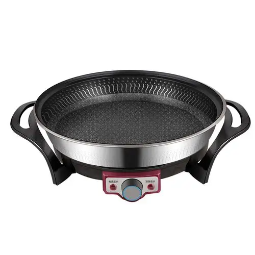 惠当家多功能电煎锅蜂窝不粘锅炒锅不锈钢炒菜家用电锅煎烤一体锅