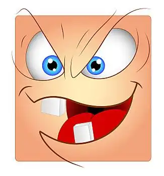 笑,淘气,盒子,微笑,卡通,高兴,坏,面部表情,矢量,插画