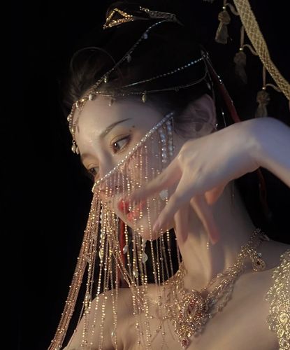 汉服面帘古风面纱流苏挂耳儿童童发饰面遮脸发饰