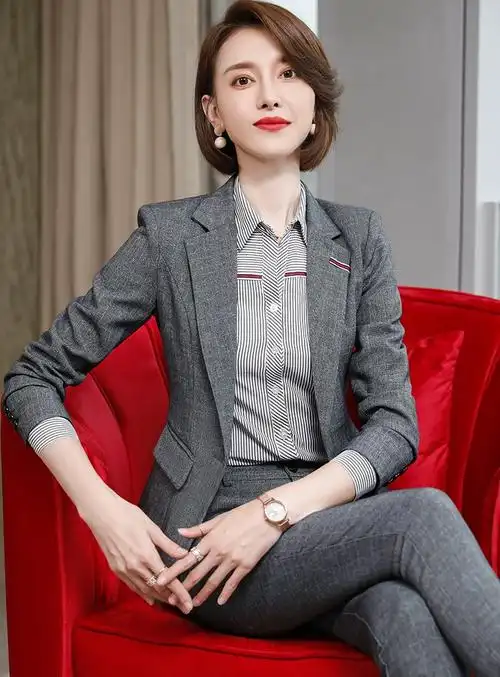 金蒂情秋冬商务正装小西装时尚职业装女装套装ol气质修身白领工作服